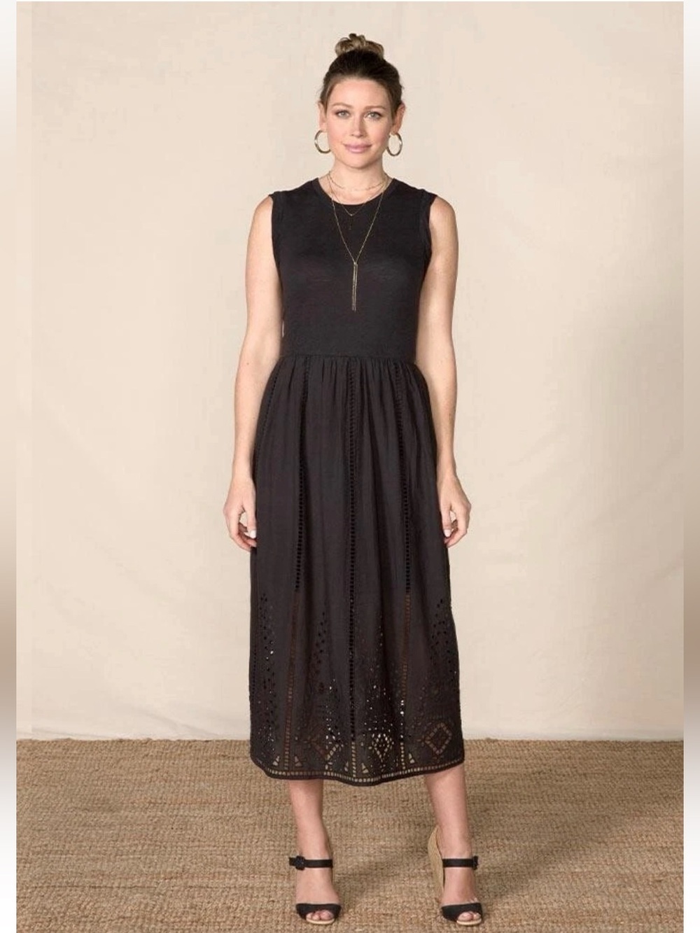 Matilda Jane Good Hart GH Sundial Woven Eyelet Midi Dress Size Large